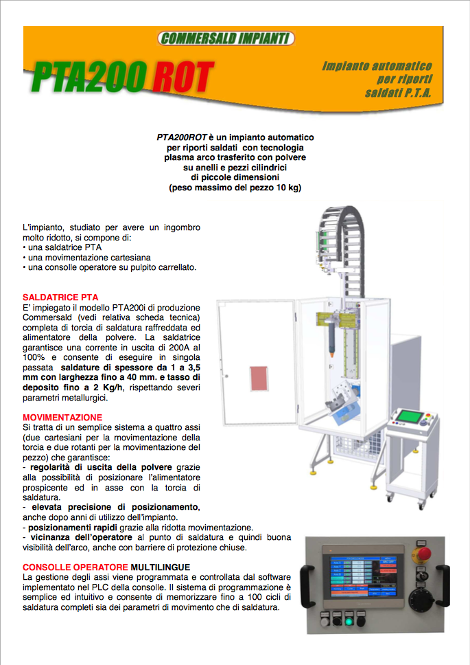 catalogo commersald impiant pta 200 rot