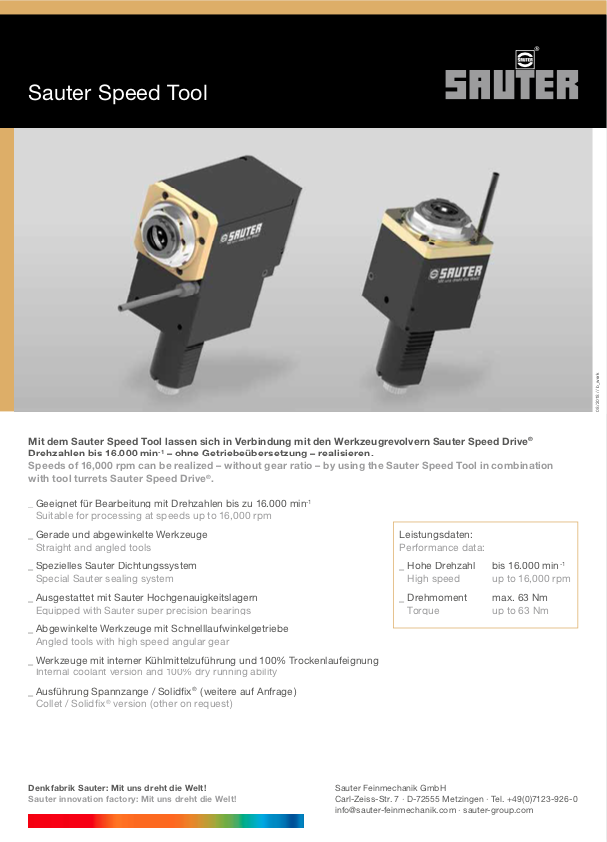 Catalogo Sauter Speed Tool